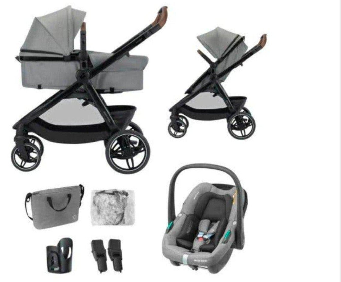 Maxi-Cosi Zelia S Trio 3-in-1 + autostoel met Isofix-base, Zo goed als nieuw, Met autostoeltje, Maxi-Cosi, Ophalen