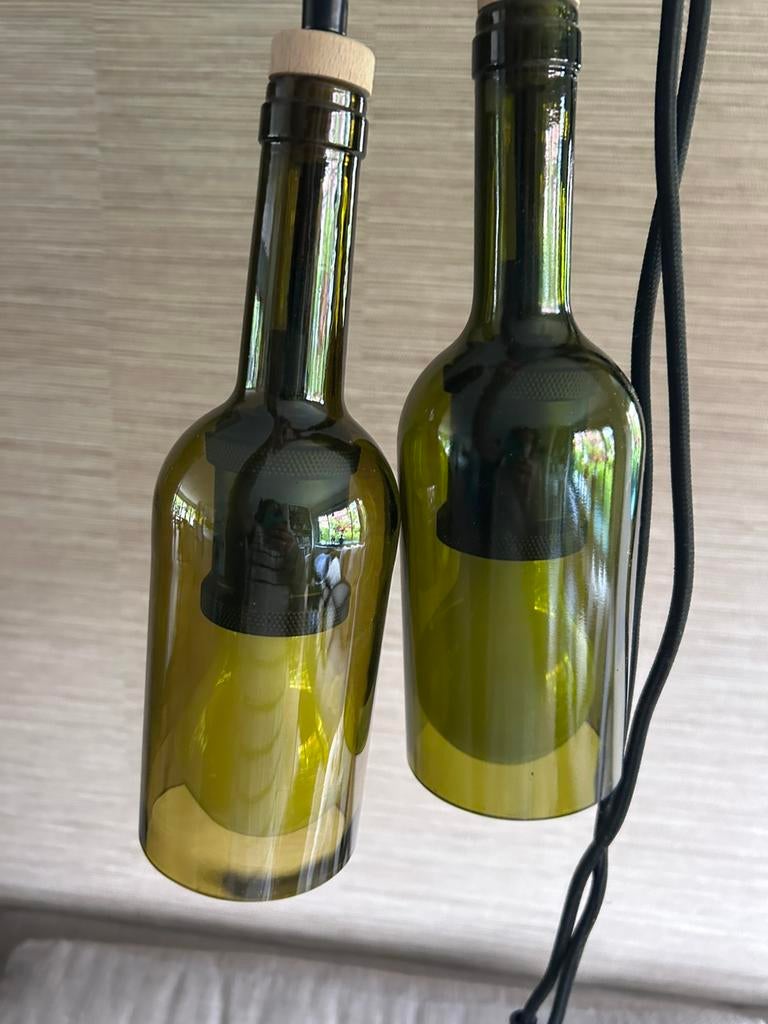 Wijnfles hanglampen, Ophalen of Verzenden, Zo goed als nieuw