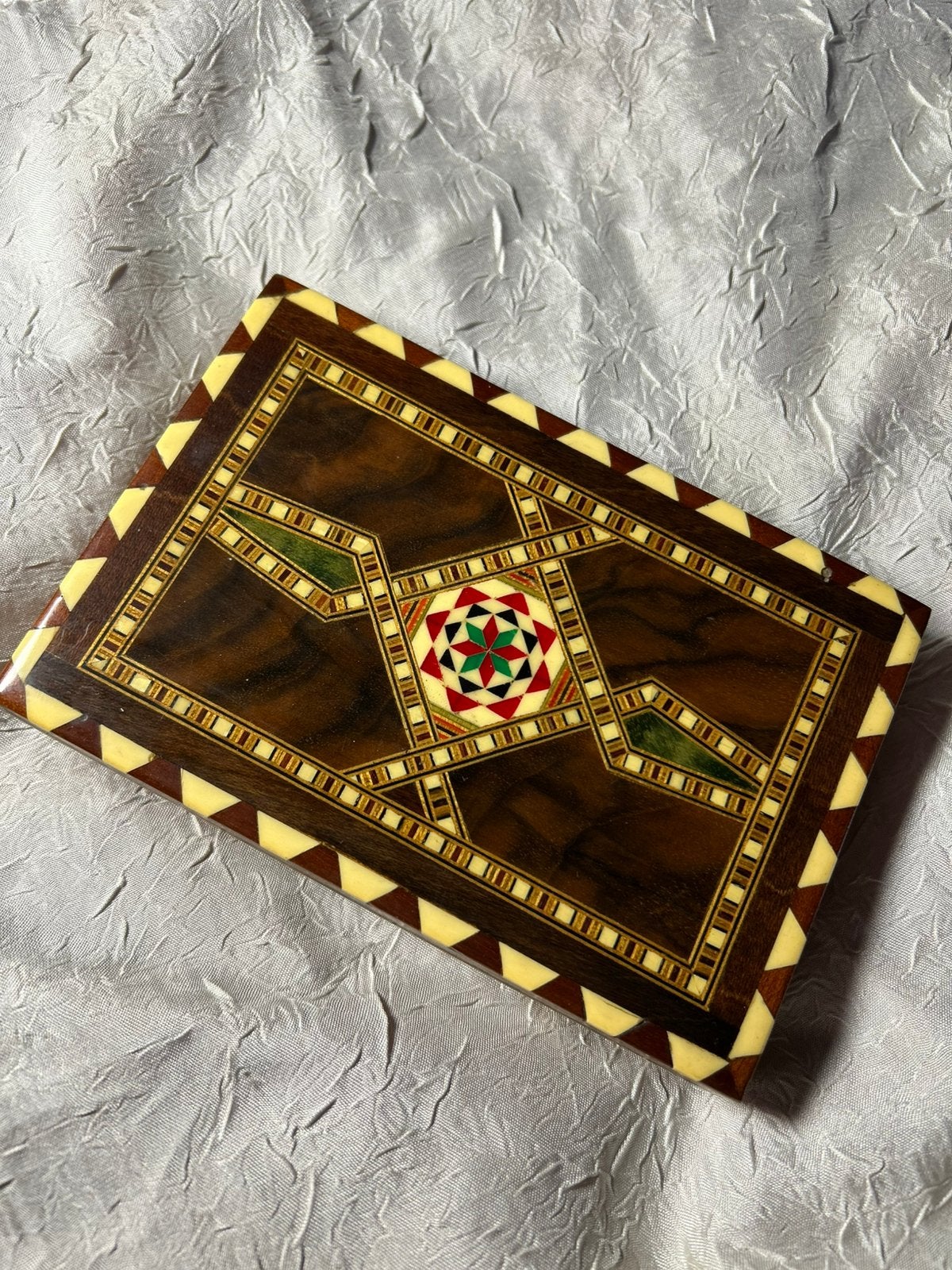 2 x vintage kistjes ingelegd hout parelmoer kleur pr.p.stuk, Ophalen of Verzenden, Zo goed als nieuw, X, Minder dan 50 cm