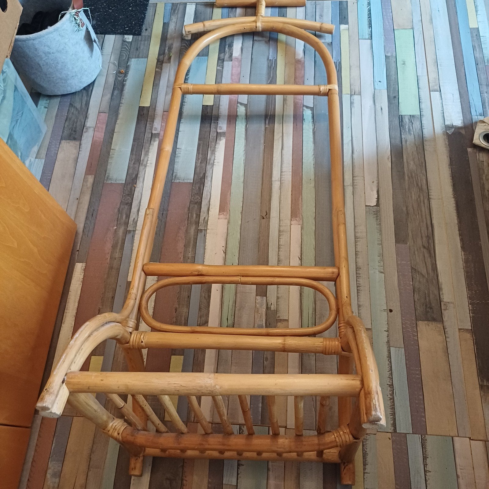 Vintage bamboe kledingrek / valet stand kamerdienaar, Ophalen, Gebruikt, 100 tot 150 cm, Overige typen