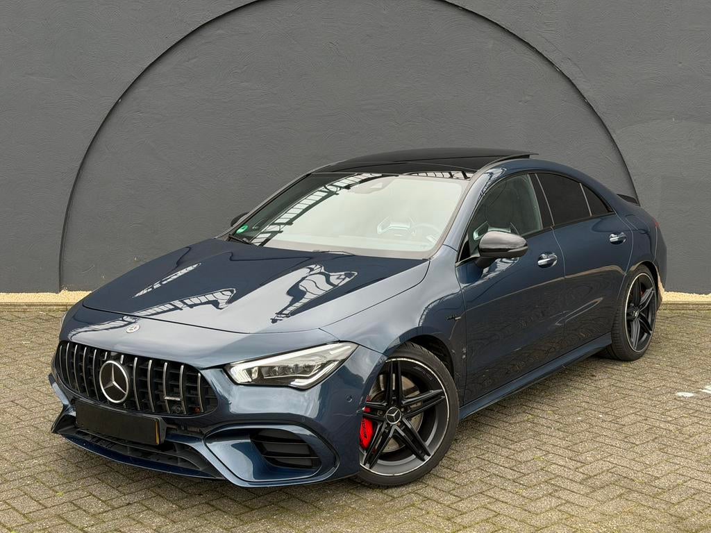 Mercedes-Benz CLA 45 AMG 387pk 4MATIC+ Pano 360 Kuipstoelen✅, Auto's, Mercedes-Benz, Automaat, CLA, 4 cilinders, Blauw