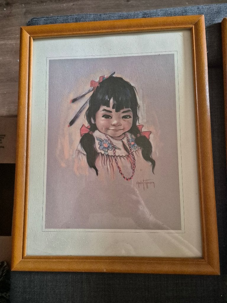 Schilderijtjes, Achter glas, Portret of Personen, Overige technieken, Ophalen of Verzenden