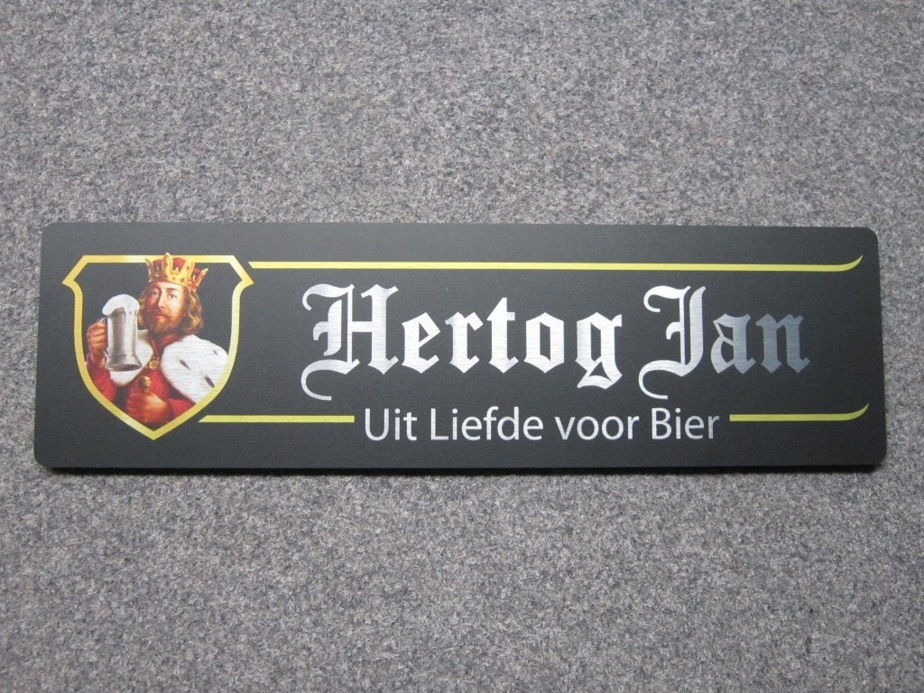 HERTOG JAN ALUMINIUM RECLAMEBORDEN., Ophalen, Zo goed als nieuw, Reclamebord, Plaat of Schild, Hertog Jan