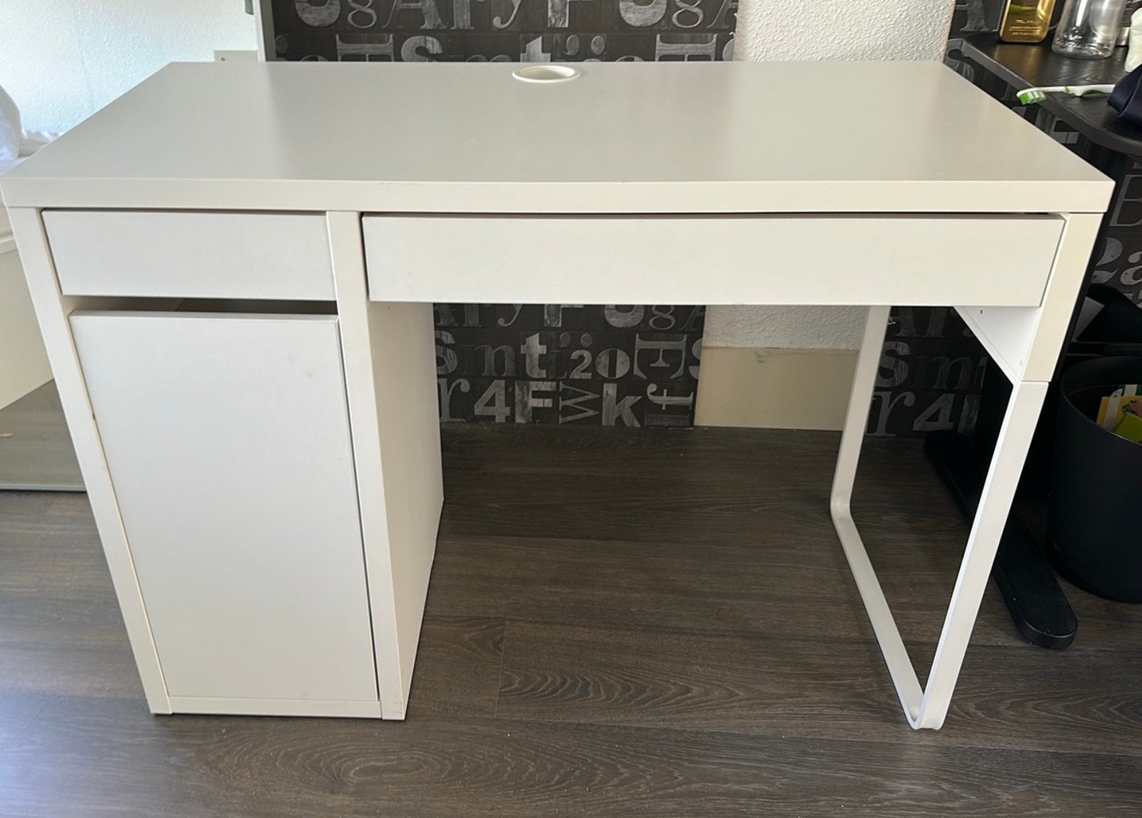 Ikea bureau met kast en lades, Huis en Inrichting, Ophalen, Gebruikt, IKEA, Wit