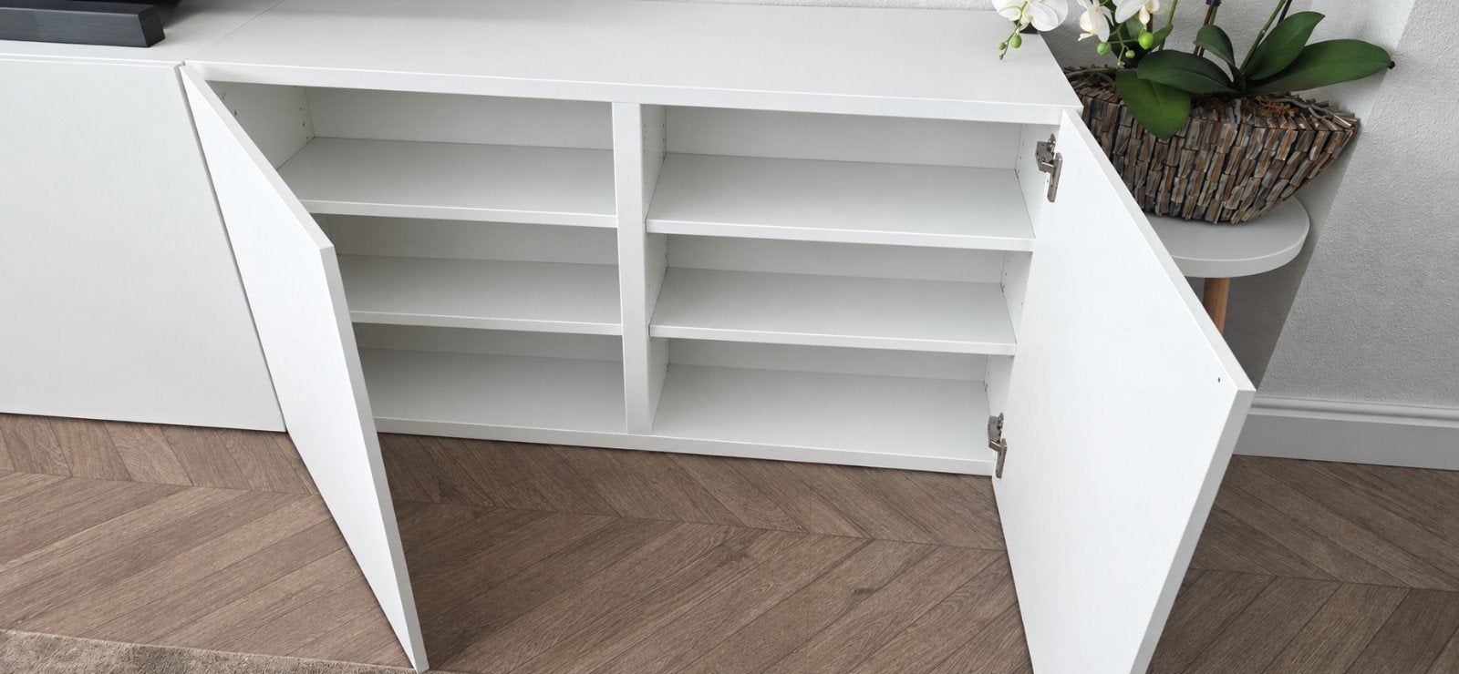 Ikea Besta witte opbergkasten / tv-meubel met 3 planken, Ophalen, Ikea besta, Eikenhout, 50 tot 100 cm