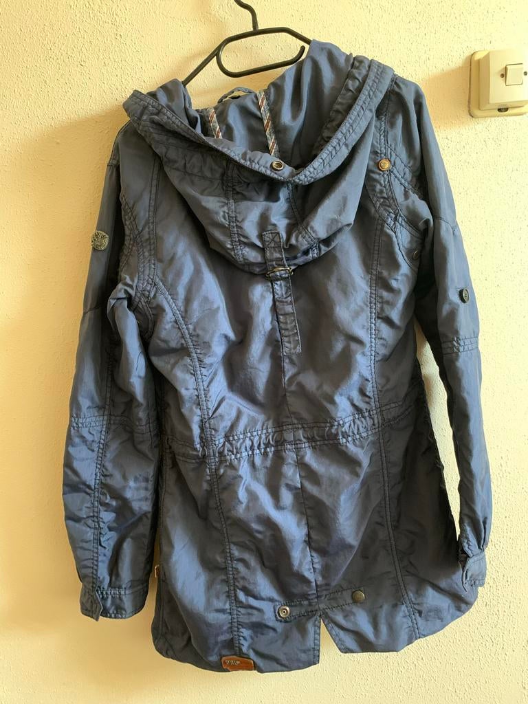 Khujo voorjaars/zomerjas mt S met veel zakken en capuchon, Kleding | Dames, Jassen | Zomer, Gedragen, Maat 36 (S), Blauw, Ophalen of Verzenden