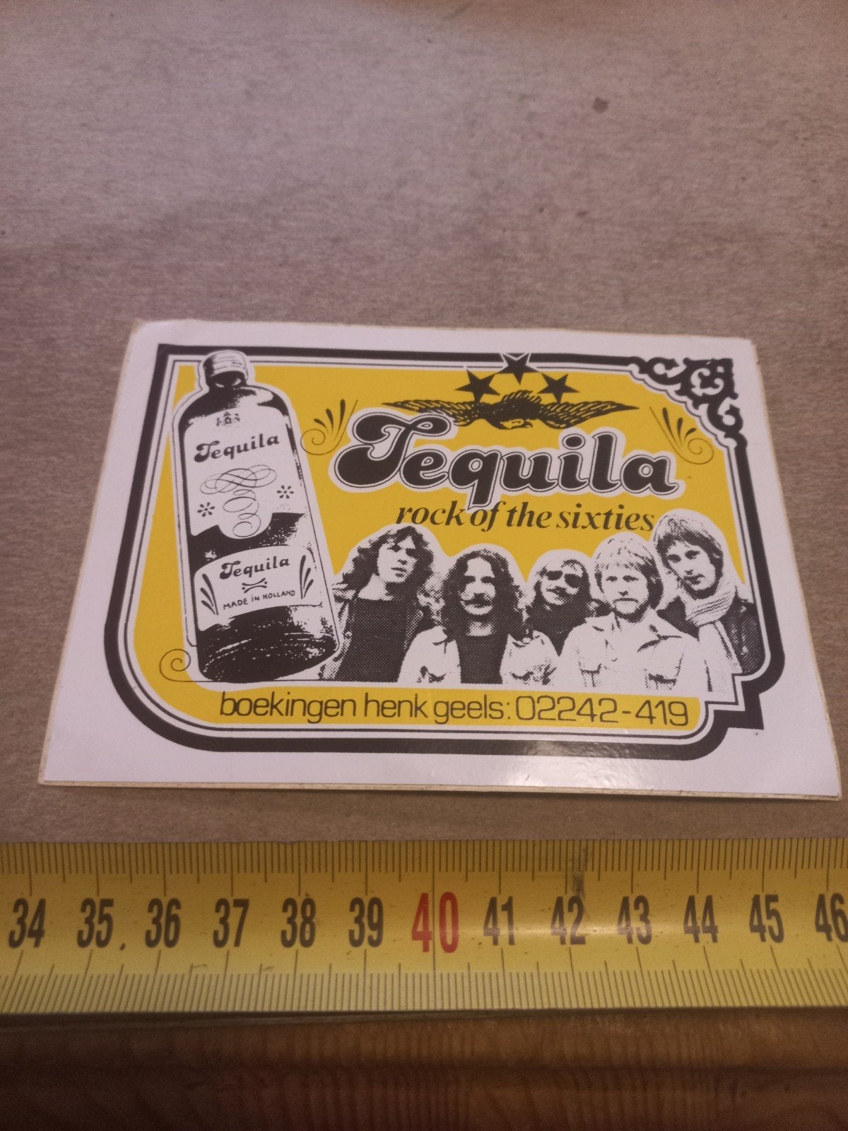 Vintage Tequila Rock of the Sixties Sticker, Ophalen of Verzenden, Gebruikt
