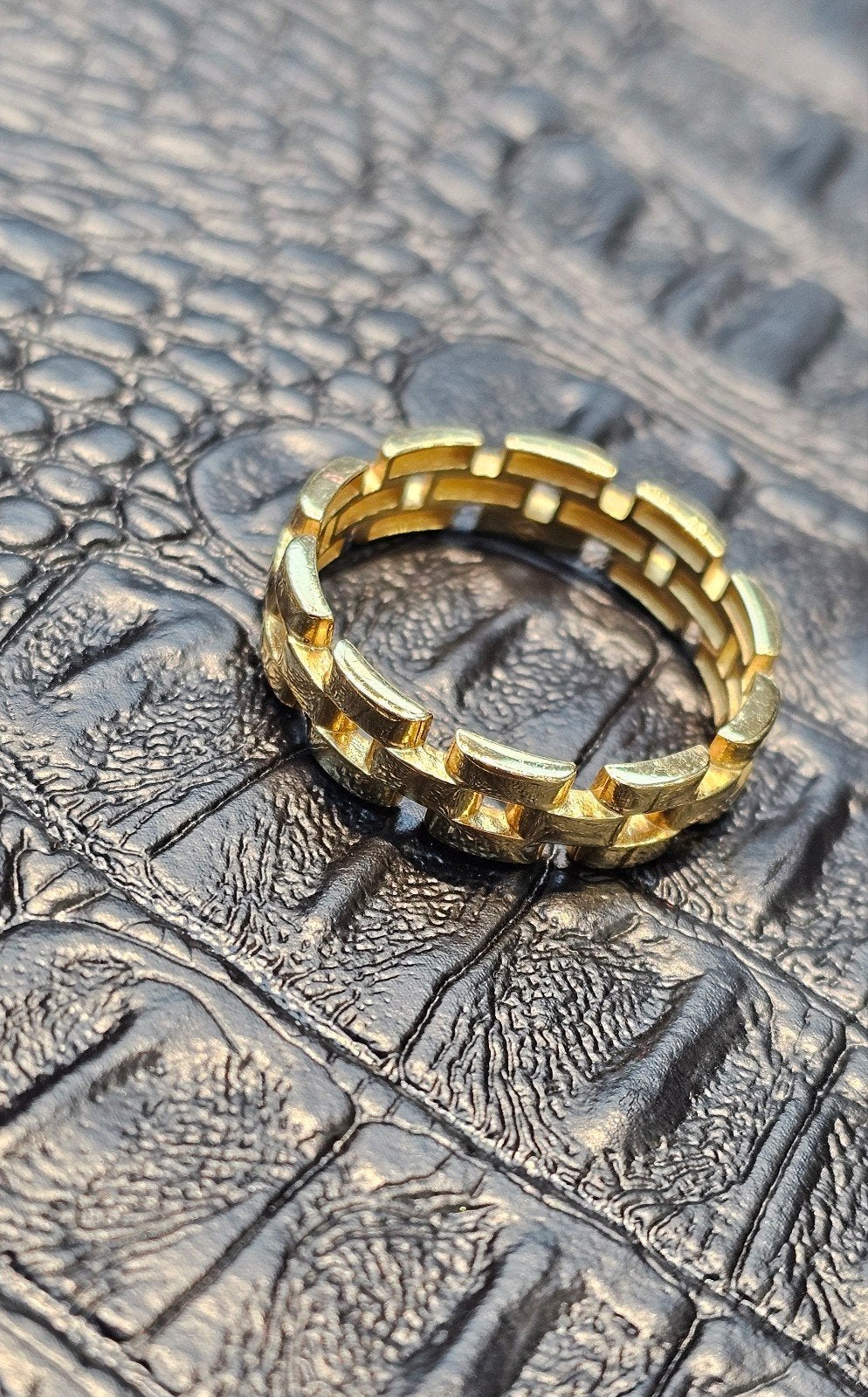 Prachtige 14k gouden schakelring, Ophalen of Verzenden, Nieuw, Goud, Goud