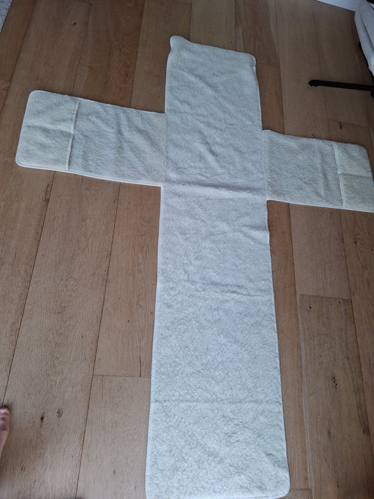 Scheerwol wollen zit voor stoel stoelverwarmer nieuwstaat, Ophalen of Verzenden, Zo goed als nieuw, Beige