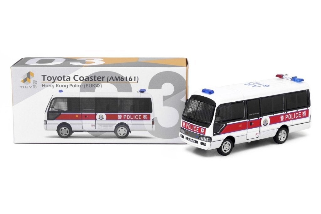 Toyota Coaster van Tiny 3 inch Hong Kong Police (AM6161), Ophalen of Verzenden, Nieuw, Auto