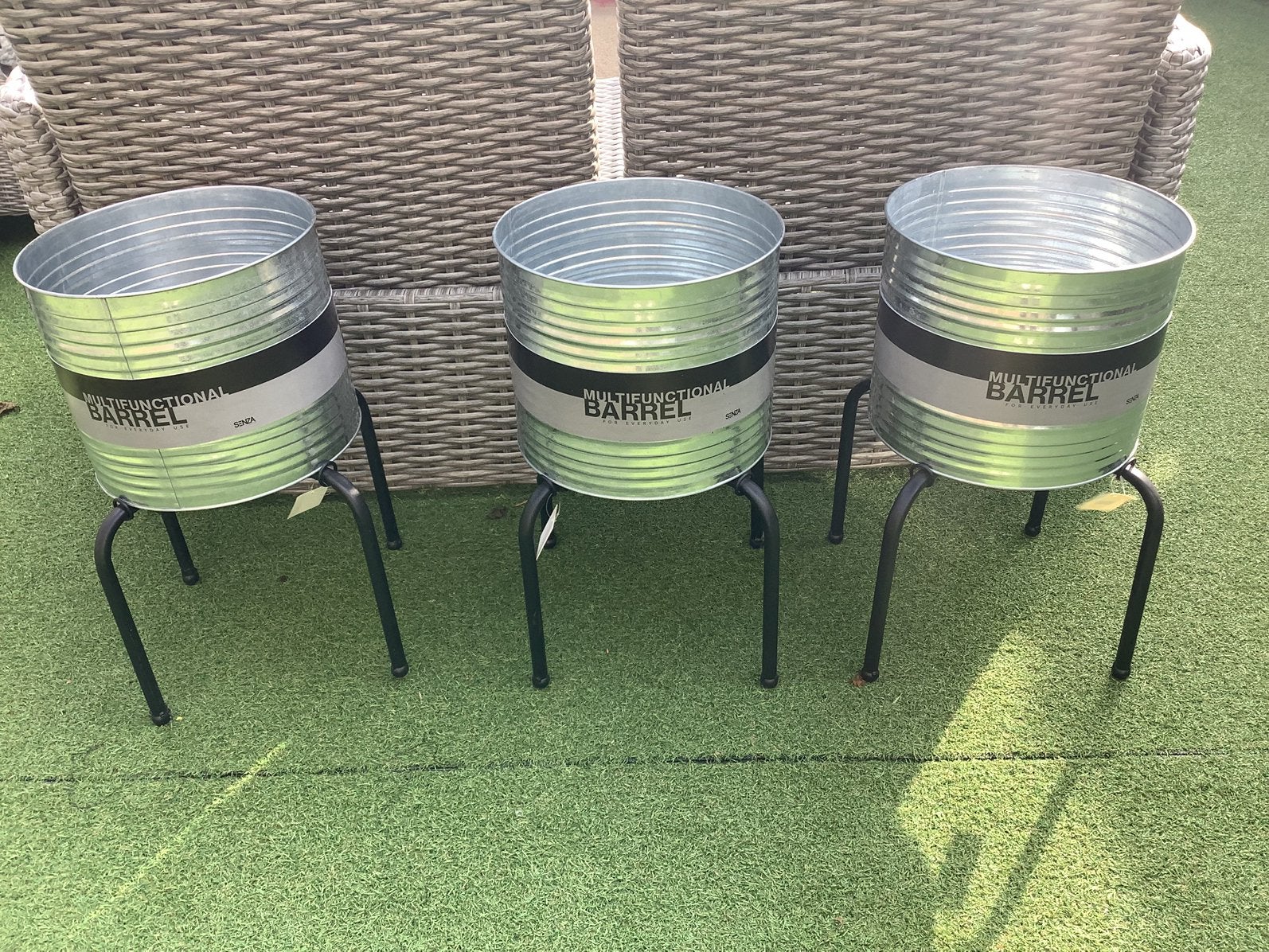 Senza Multifunctionele Barrel /Plantenbak op standaard nieuw, Ophalen, Rond, Nieuw, Metaal