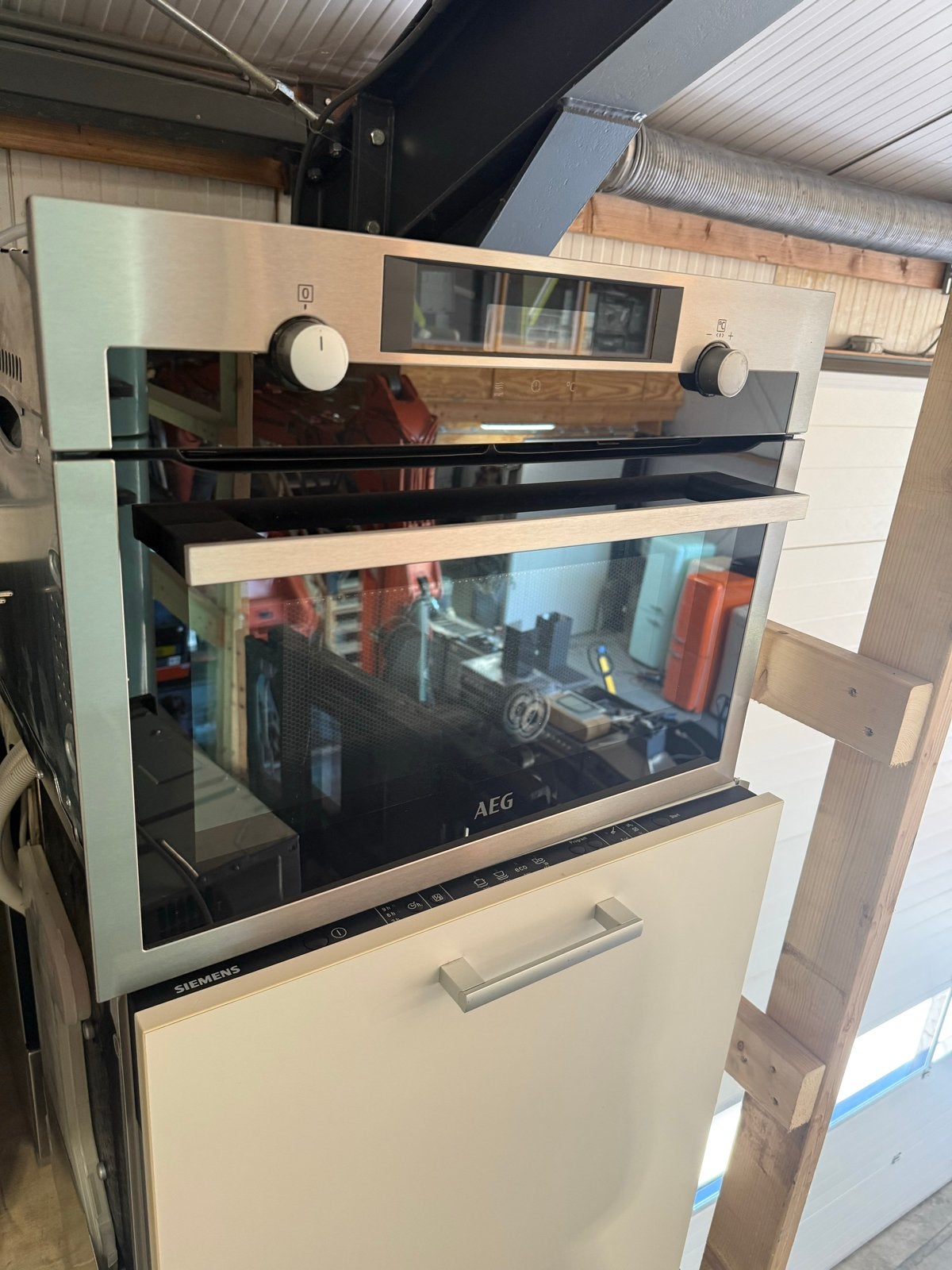 AEG Inbouw combimagnetron Zo goed als nieuw, 45 tot 50 cm, AEG, Ophalen of Verzenden, Inbouw