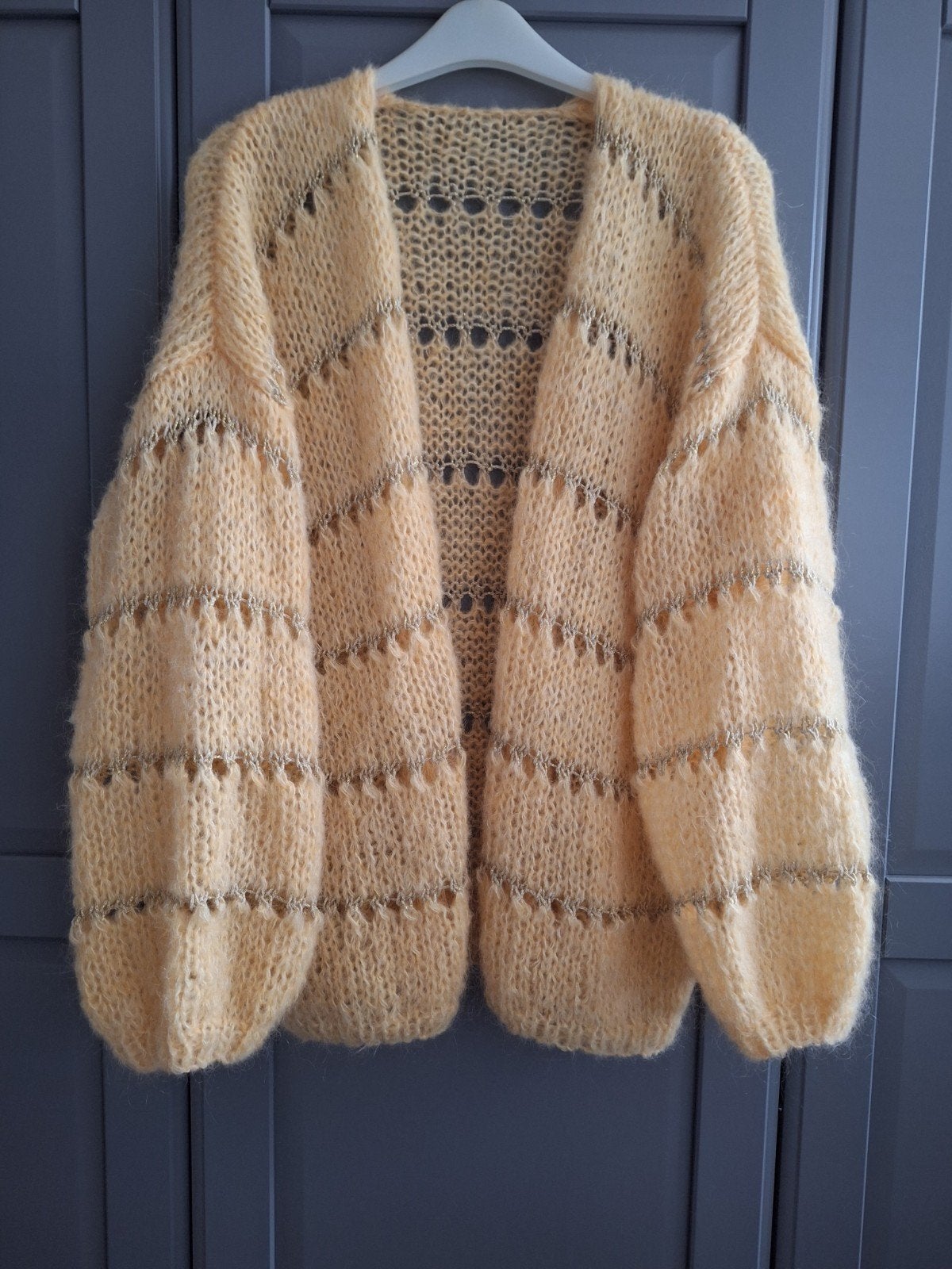 Nieuw handgemaakt alpaca/mohair vest, een maat, Geel, Maat 46/48 (XL) of groter, Nieuw, Ophalen of Verzenden