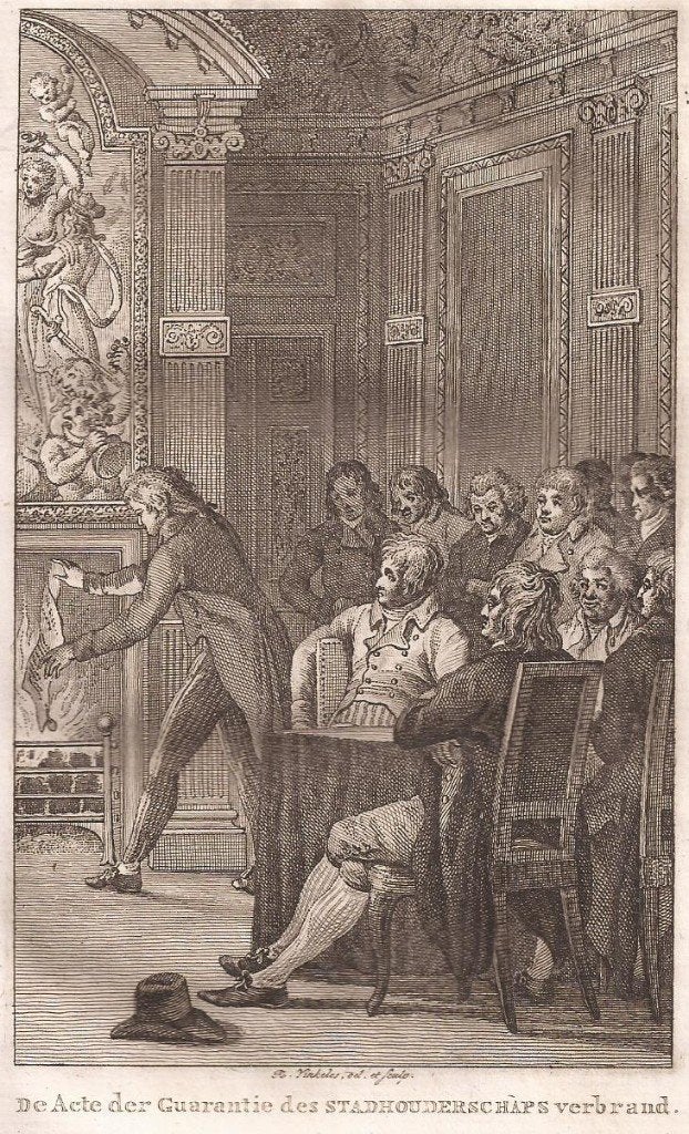 De Acte der Guarantie des Stadhouderschaps verbrand 1795, Ophalen of Verzenden, 14 cm, 9 cm, 1700 - 1799