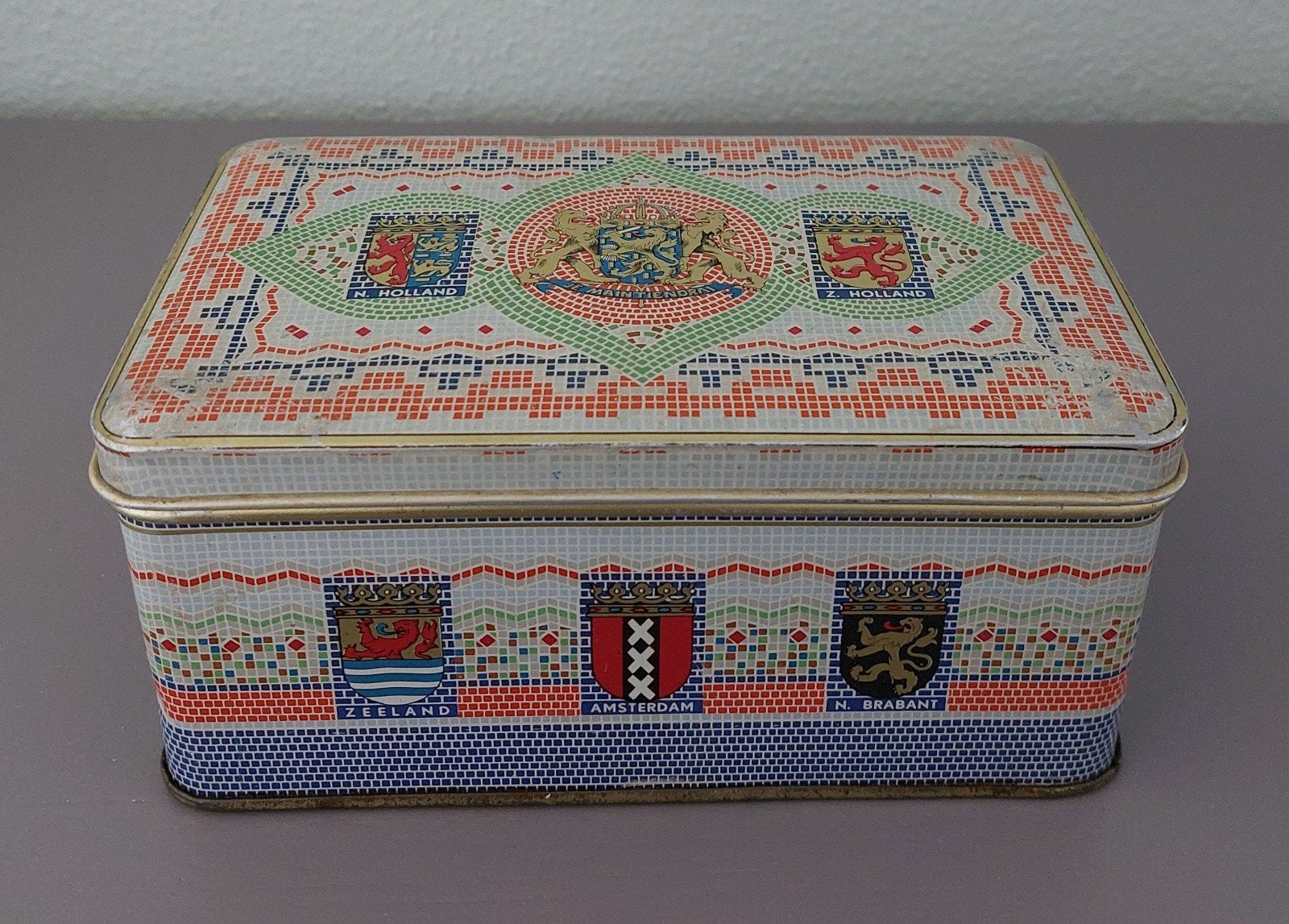 DE GRUYTER blik provincie vlaggen VINTAGE, Ophalen of Verzenden, Gebruikt, Overige