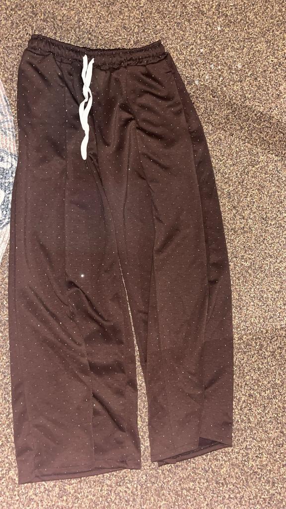 Glitter Broek - Helaas iets te kort, Kleding | Dames, Broeken en Pantalons, Maat 38/40 (M), Ophalen of Verzenden, Gedragen, Bruin