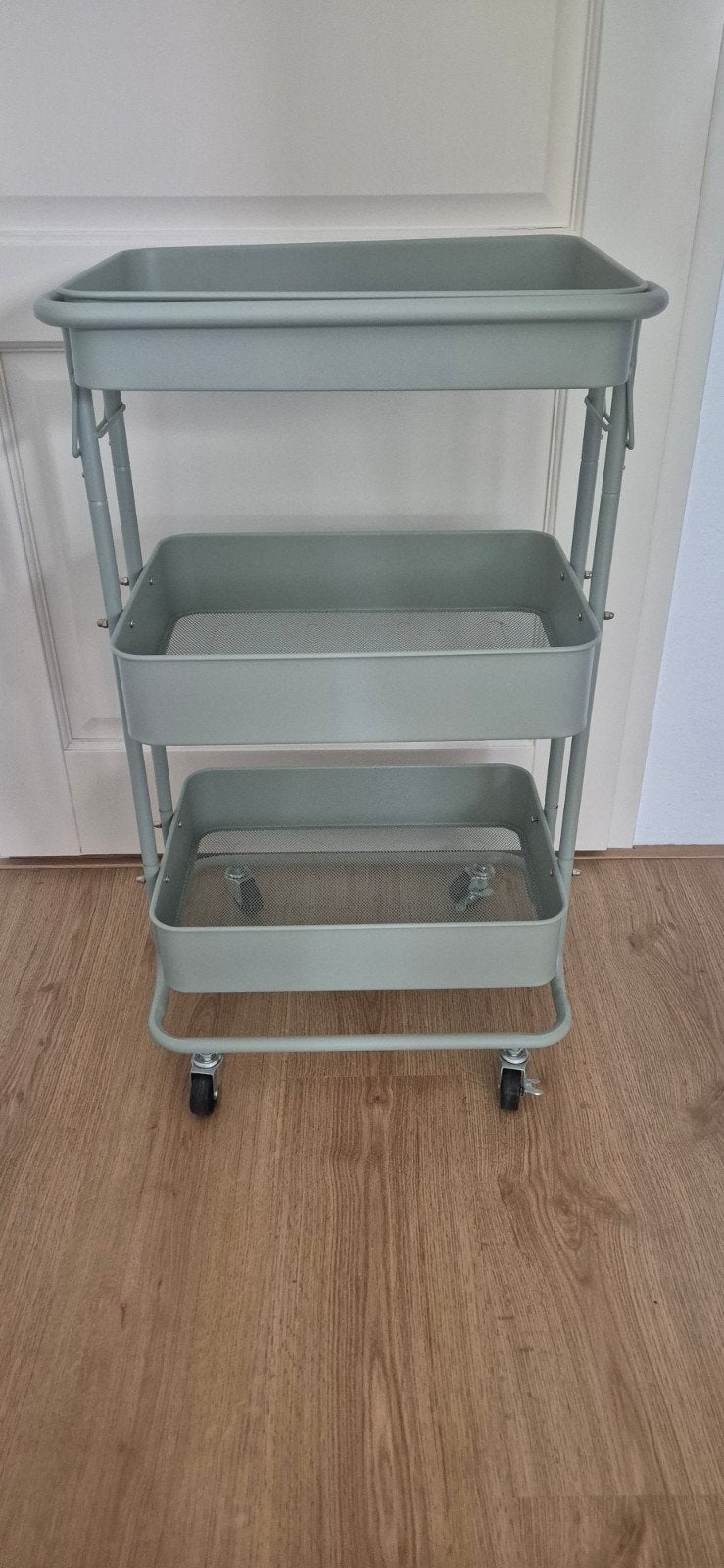 IKEA RÅSKOG Roltafel, grijsgroen, 35x45x77 cm, Ophalen, Zo goed als nieuw, Groen, Metaal