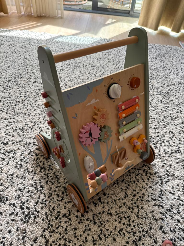 Houten Baby Walker met Activiteitenbord, Ophalen, Zo goed als nieuw, Overige typen, Met geluid