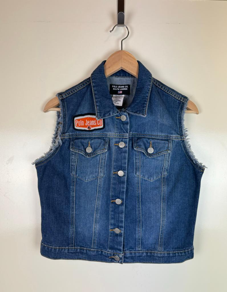 Ralph Lauren Polo sleeveless vest gilet jacket biker western, Ophalen of Verzenden, Zo goed als nieuw, Maat 48/50 (M), Blauw