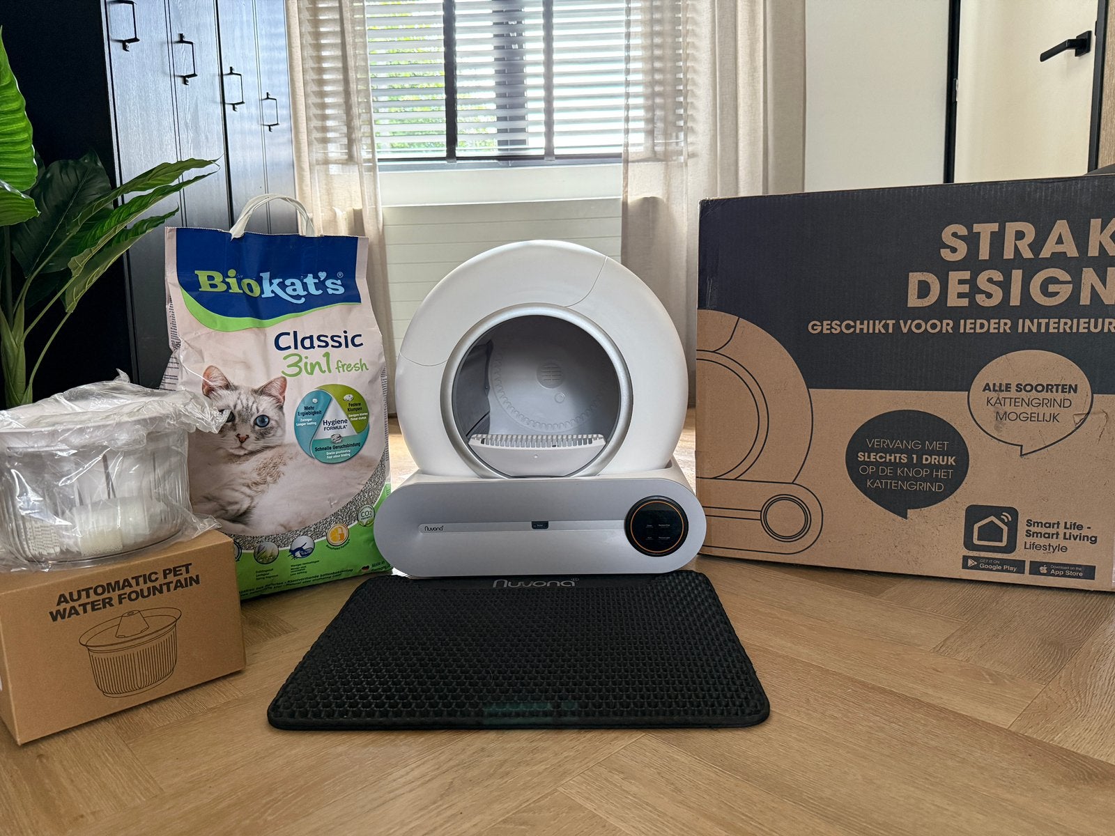 Nuvona automatische kattenbak, Ophalen, Zelfreinigend, Zo goed als nieuw