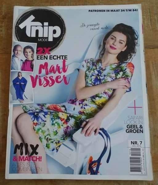 Knipmode nummer 7 juli 2016 alle patronen in maat 34/54 XL, Verzenden, Zo goed als nieuw, Vrouw, Knipmode