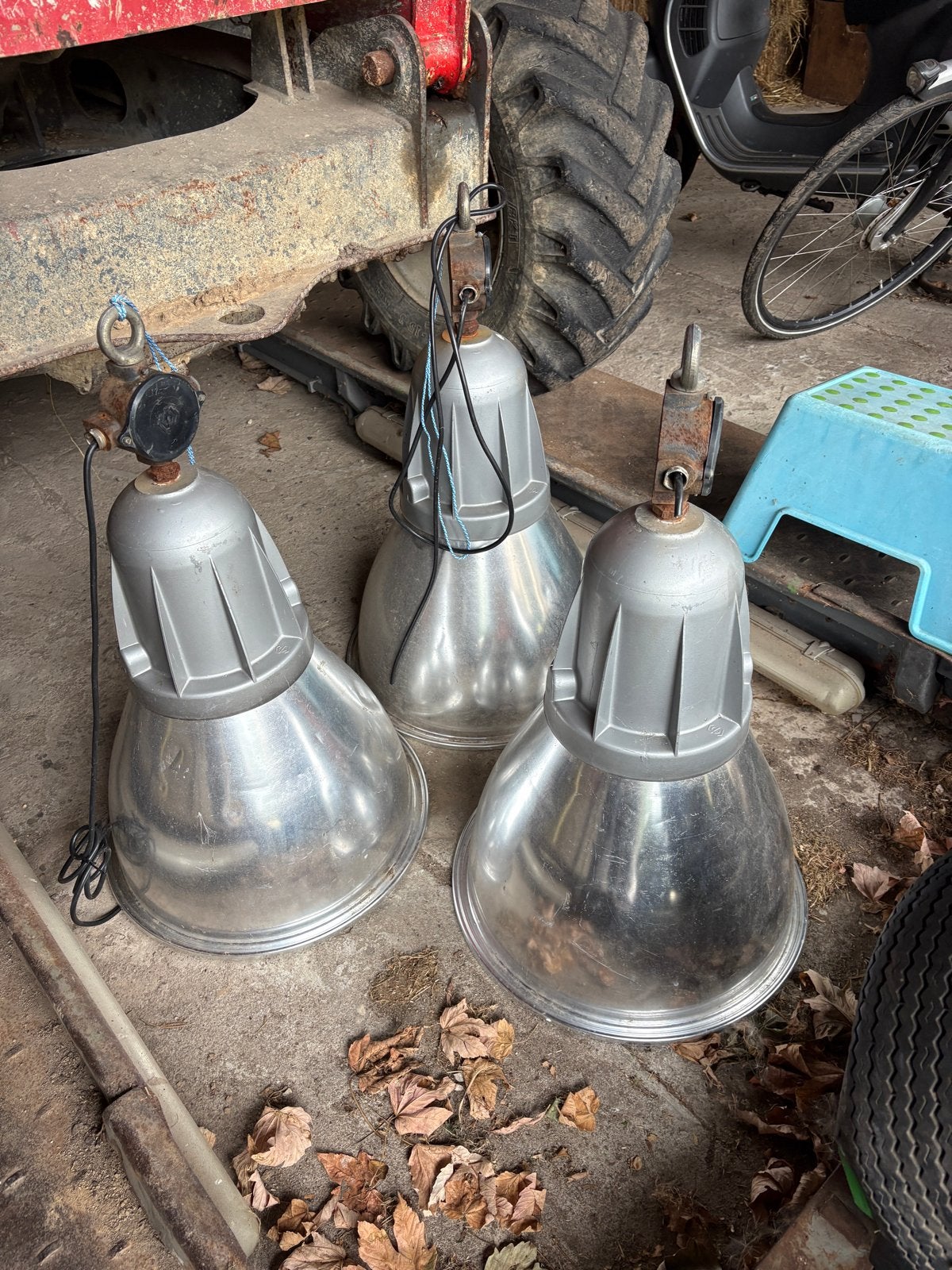 Set van 3 Industriële Hanglampen