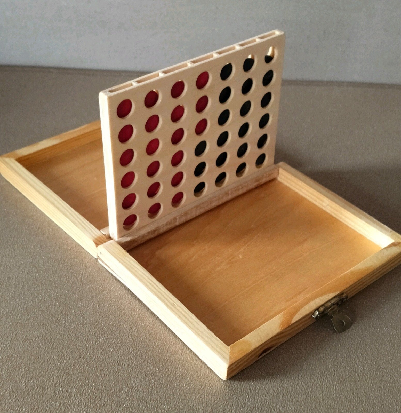 Houten Reisspel Vier op een Rij (Connect Four), Een of twee spelers, Verzenden, Nieuw