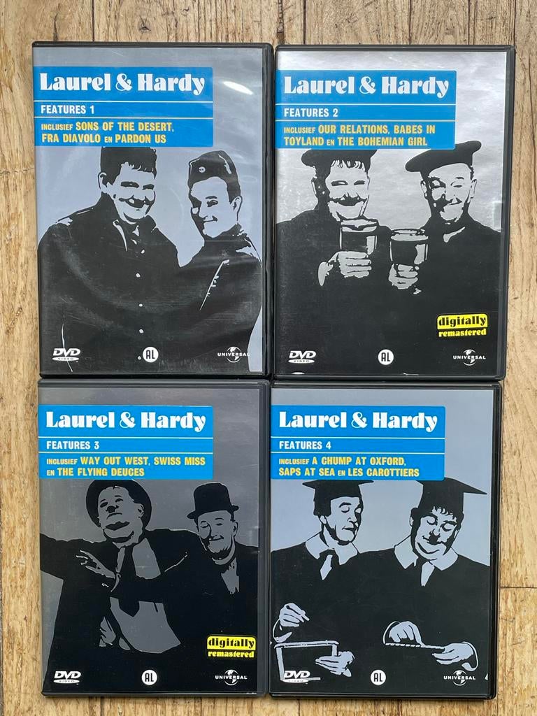Laurel & Hardy DVD Boxset - Features 1 t/m 4, Alle leeftijden, Ophalen of Verzenden, Gebruikt, Boxset