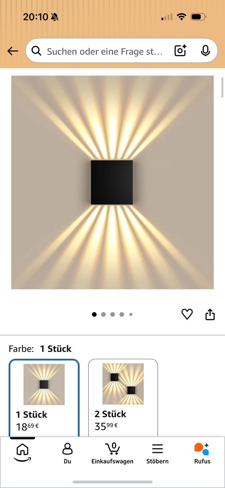 3 Nieuwe JVURICE Led Wandlampen, Huis en Inrichting, Ophalen of Verzenden, Zo goed als nieuw, Wandlamp