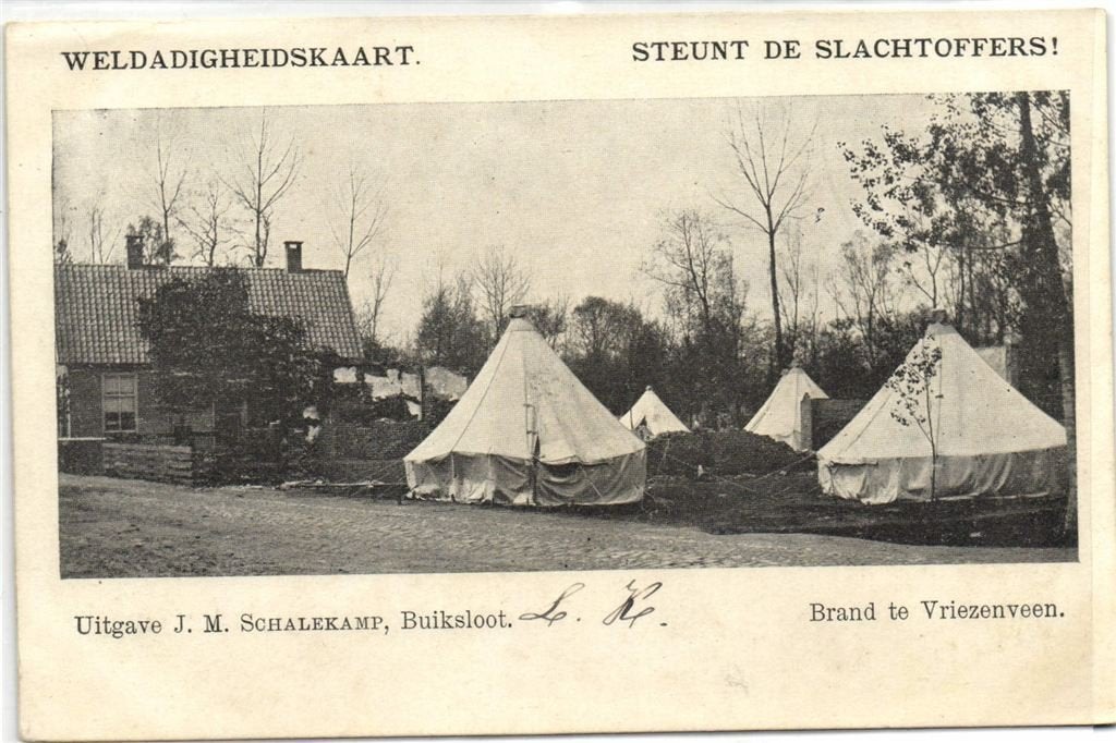 Weldadigheidskaart. - Brand te Vriezenveen. - B-keus - ongel, Ophalen of Verzenden, Voor 1920, Ongelopen, Overijssel