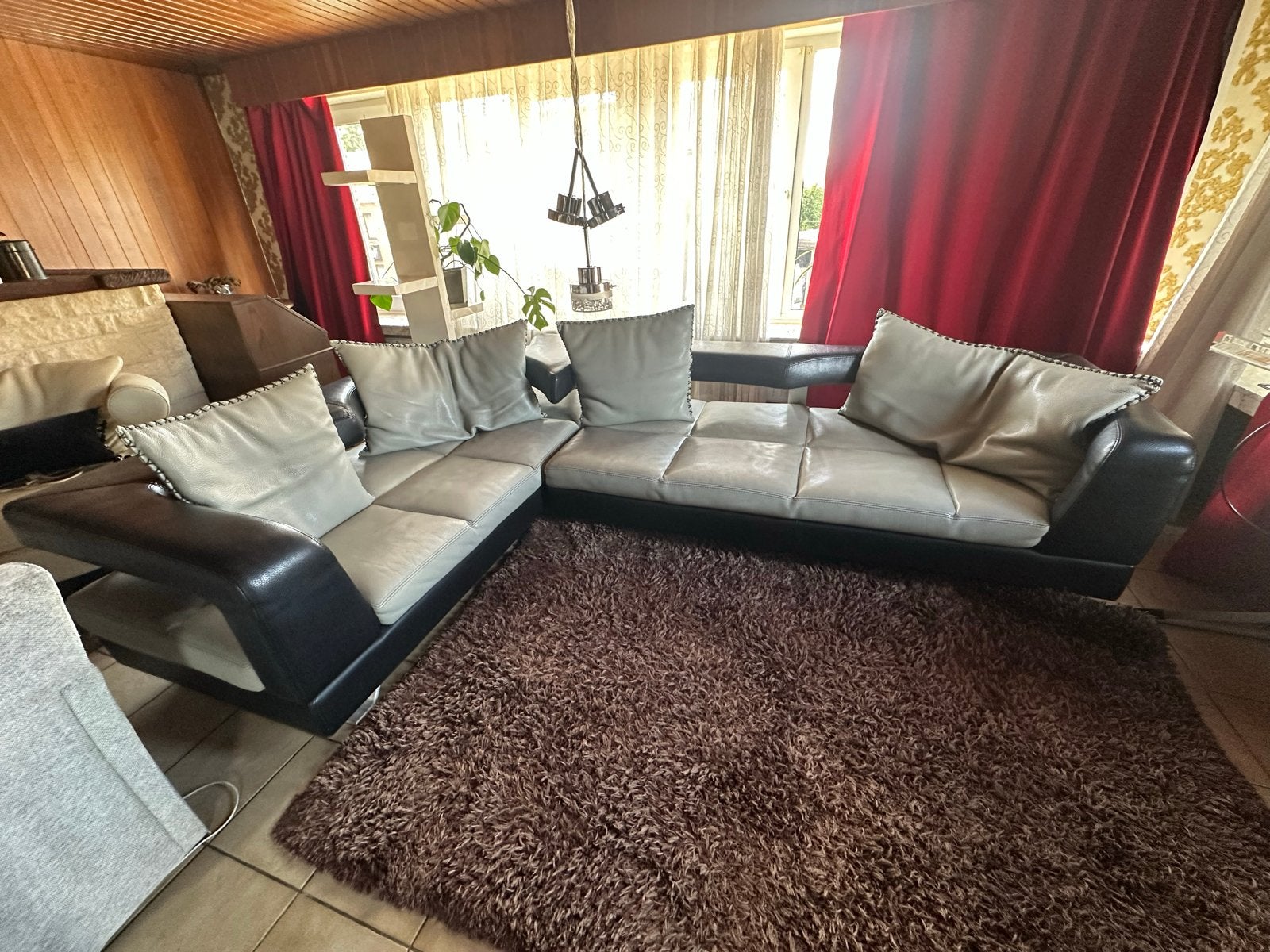 Leren hoekbank - Zo goed als nieuw, Huis en Inrichting, Banken | Bankstellen, Ophalen, 100 tot 125 cm, Hoekbank, 300 cm of meer