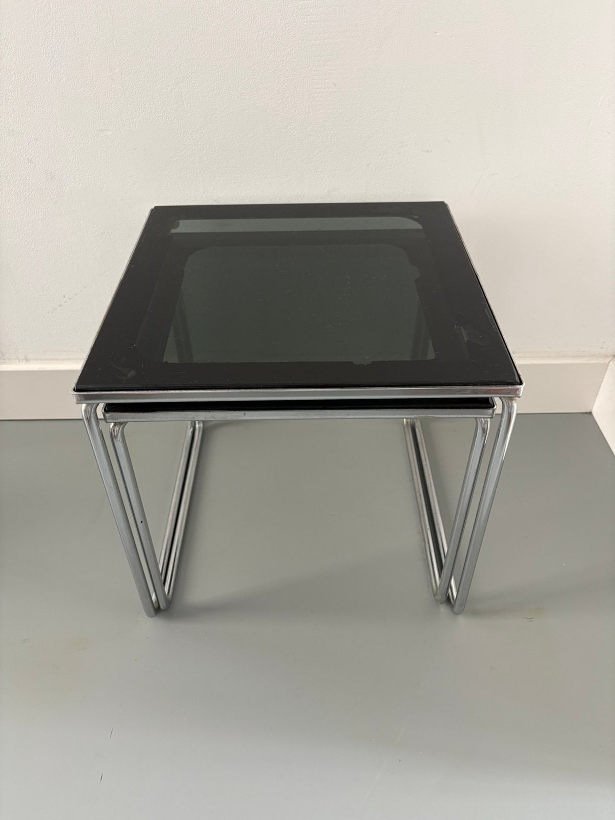 Jaren ‘70 Brabantia bijzettafels, 45 tot 60 cm, Minder dan 55 cm, Gebruikt, Metaal of Aluminium