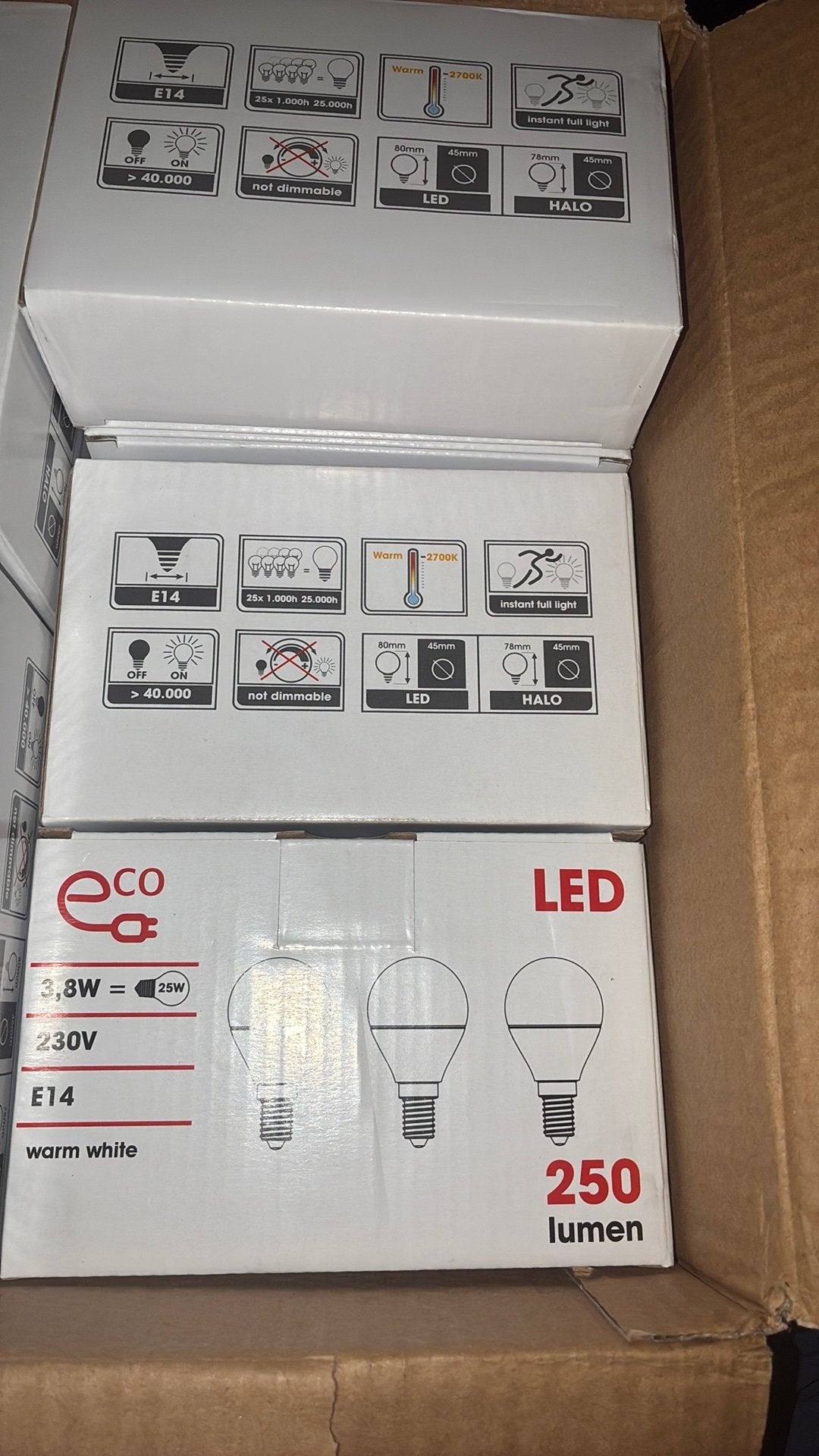 Eco LED E14 Warm Wit Lampen (3 stuks), Ophalen, Led-lamp, E14 (klein), Nieuw