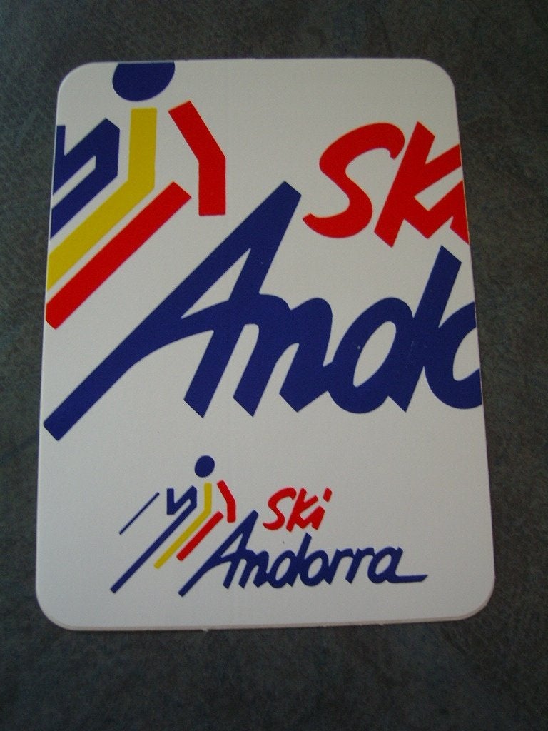 sticker ski andorra, Ophalen, Zo goed als nieuw