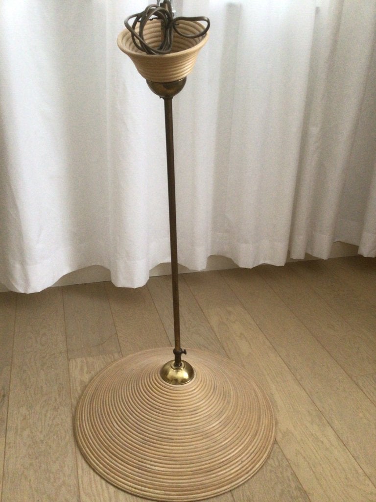 Vintage Gabriella Crespi hanglamp pendant potlood riet, Ophalen, Zo goed als nieuw