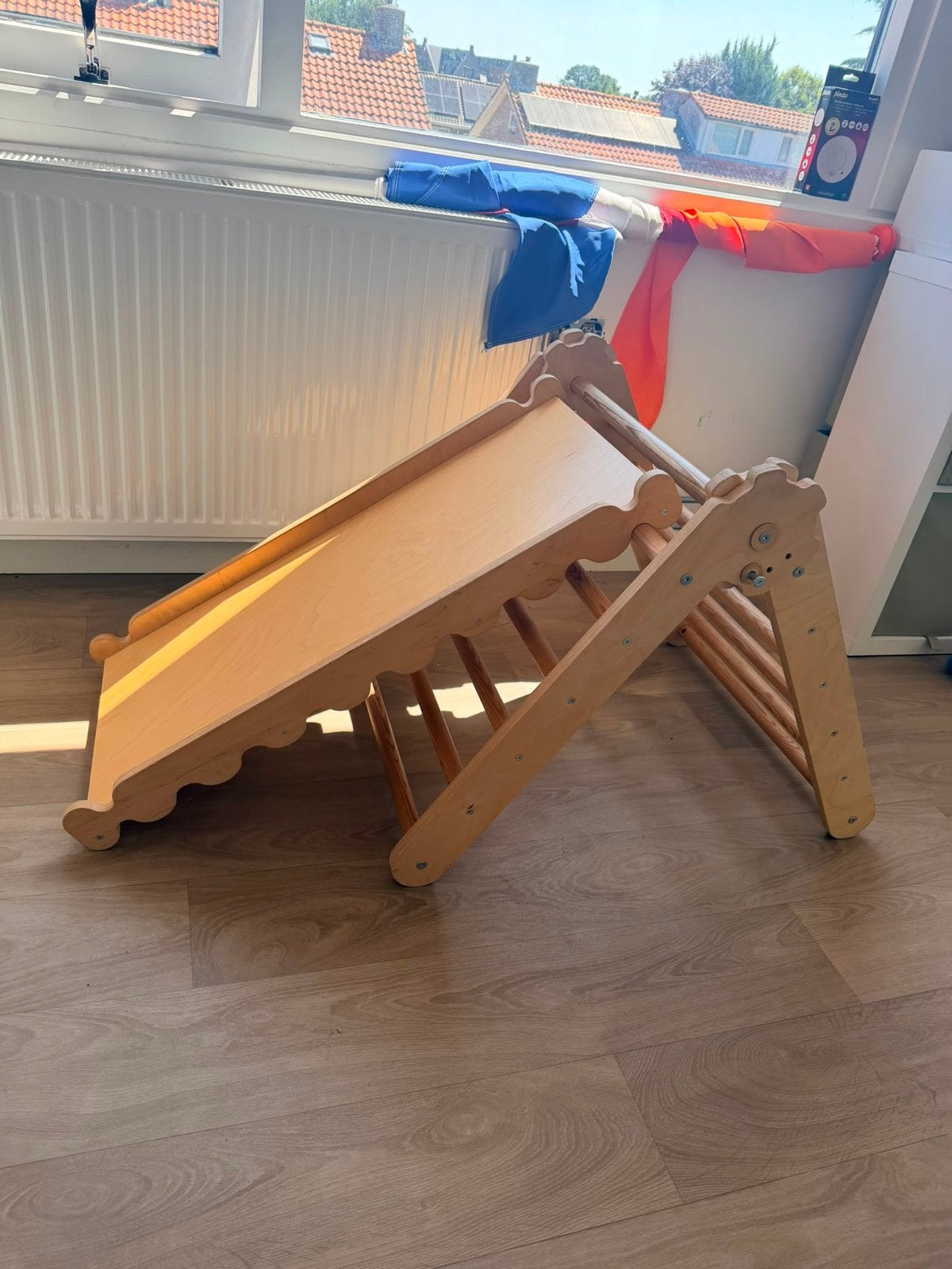 Houten Klimrek met Glijbaan en Klimnet - Hoogte Instelbaar, Kinderen en Baby's, Speelgoed | Buiten | Speeltoestellen, Ophalen