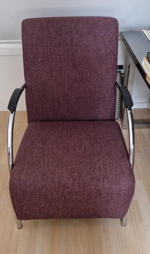 Woood Halifax, bordeaux rode fauteuilWoood Halifax,, Huis en Inrichting, Stoelen, Ophalen, Gebruikt, Overige kleuren, Stof