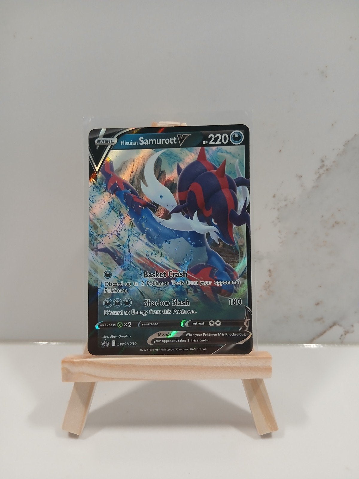 Hisuian Samurott V Promo Pokémon Kaart - Near Mint, Ophalen of Verzenden, Zo goed als nieuw, Losse kaart