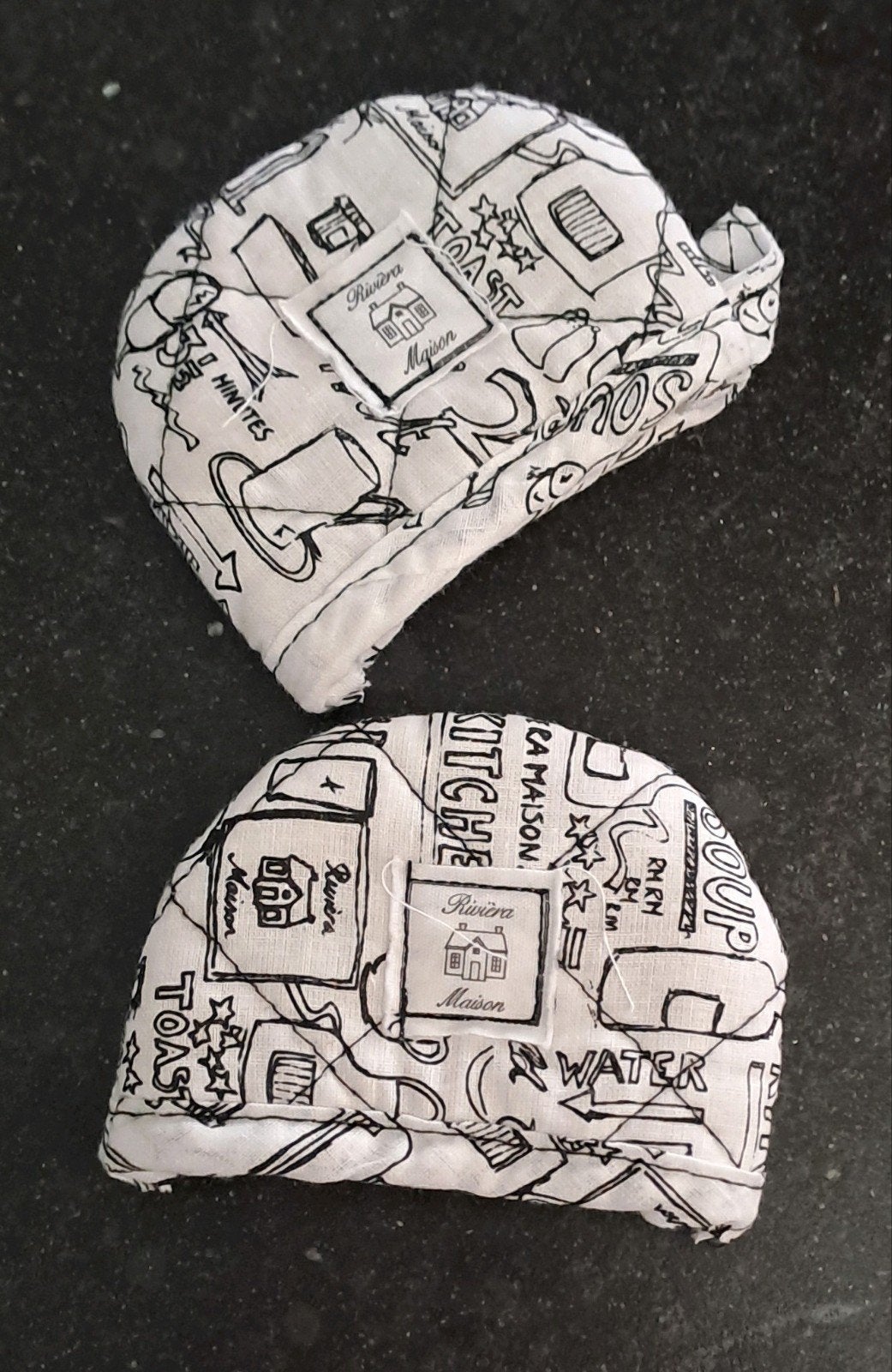 Setje Riviera Maison Mini Pannenlap-jes/Eierwarmers, Ophalen of Verzenden, Nieuw, Overige materialen, Pannenset