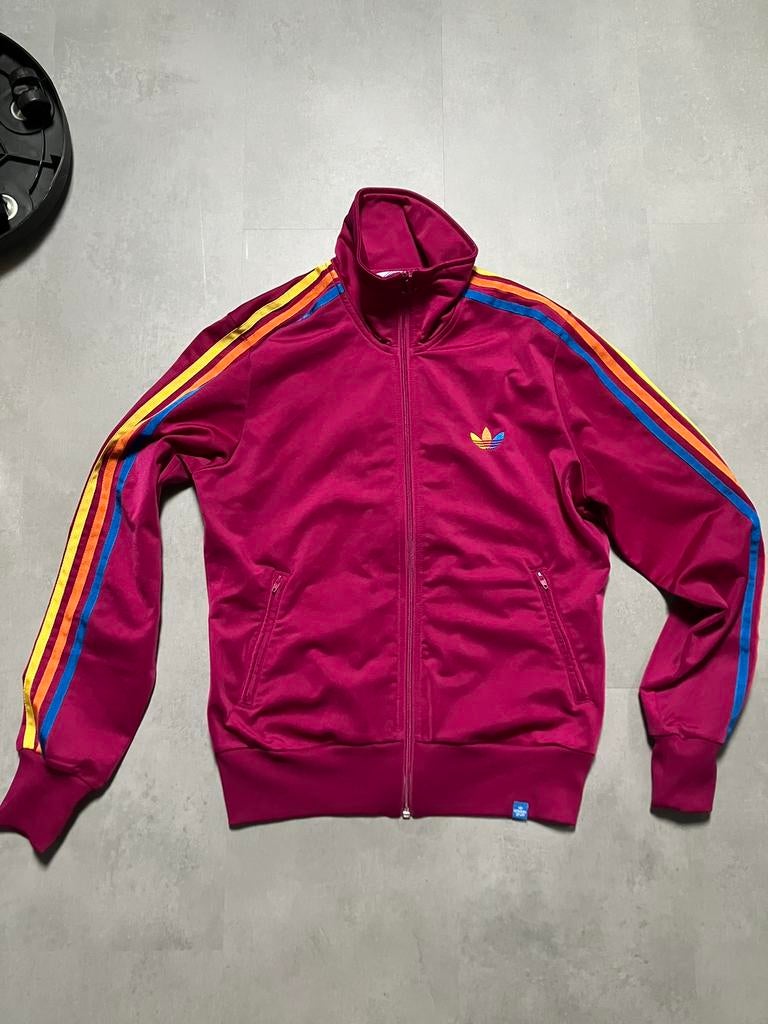 Adidas firebird damestrainings jack, Maat 38/40 (M), Paars, Overige typen, Ophalen of Verzenden
