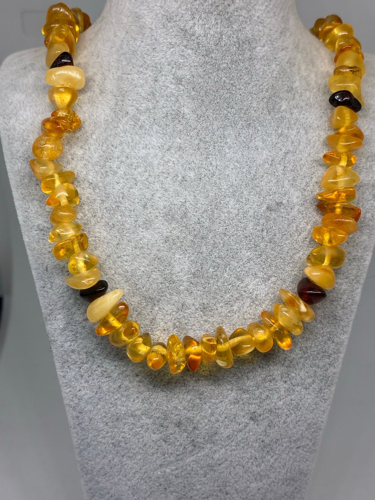 Natuurlijke Amber Ketting  (7-10 mm), Zilver en edelstenen, Info@zilver.com, Geel, Nieuw