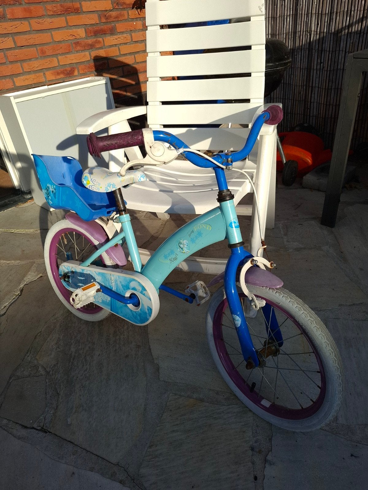 Kinderfiets Frozen 16 inch met zitje, Ophalen, Velgrem, Frozen, 16 tot 20 inch