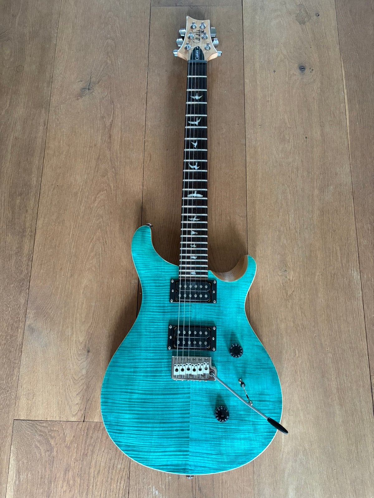 PRS SE Custom 24 Turquoise elektrische gitaar, Muziek en Instrumenten, Snaarinstrumenten | Gitaren | Elektrisch, Ophalen, Zo goed als nieuw