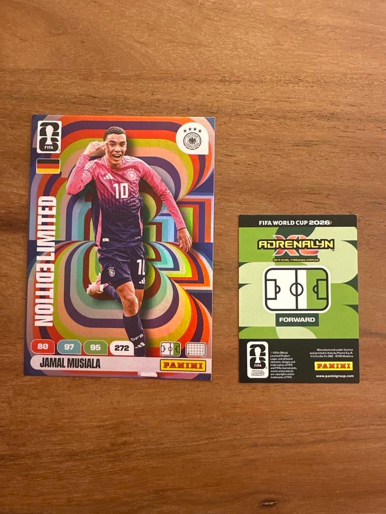 Jamal Musiala XXL Limited Edition - Adrenalyn XL FIFA WC 202, Ophalen of Verzenden, Nieuw, Buitenlandse clubs, Spelerskaart