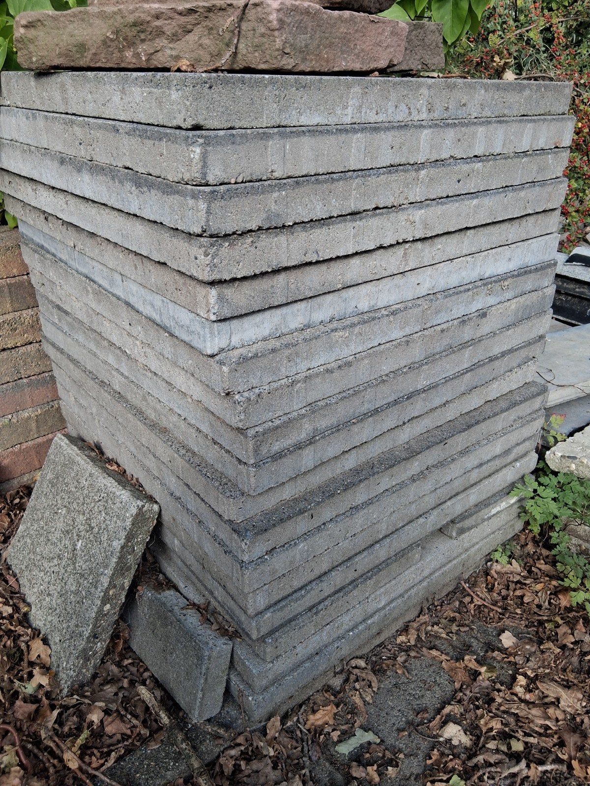 gratis stoeptegels, Ophalen, Gebruikt, Beton, Terrastegels