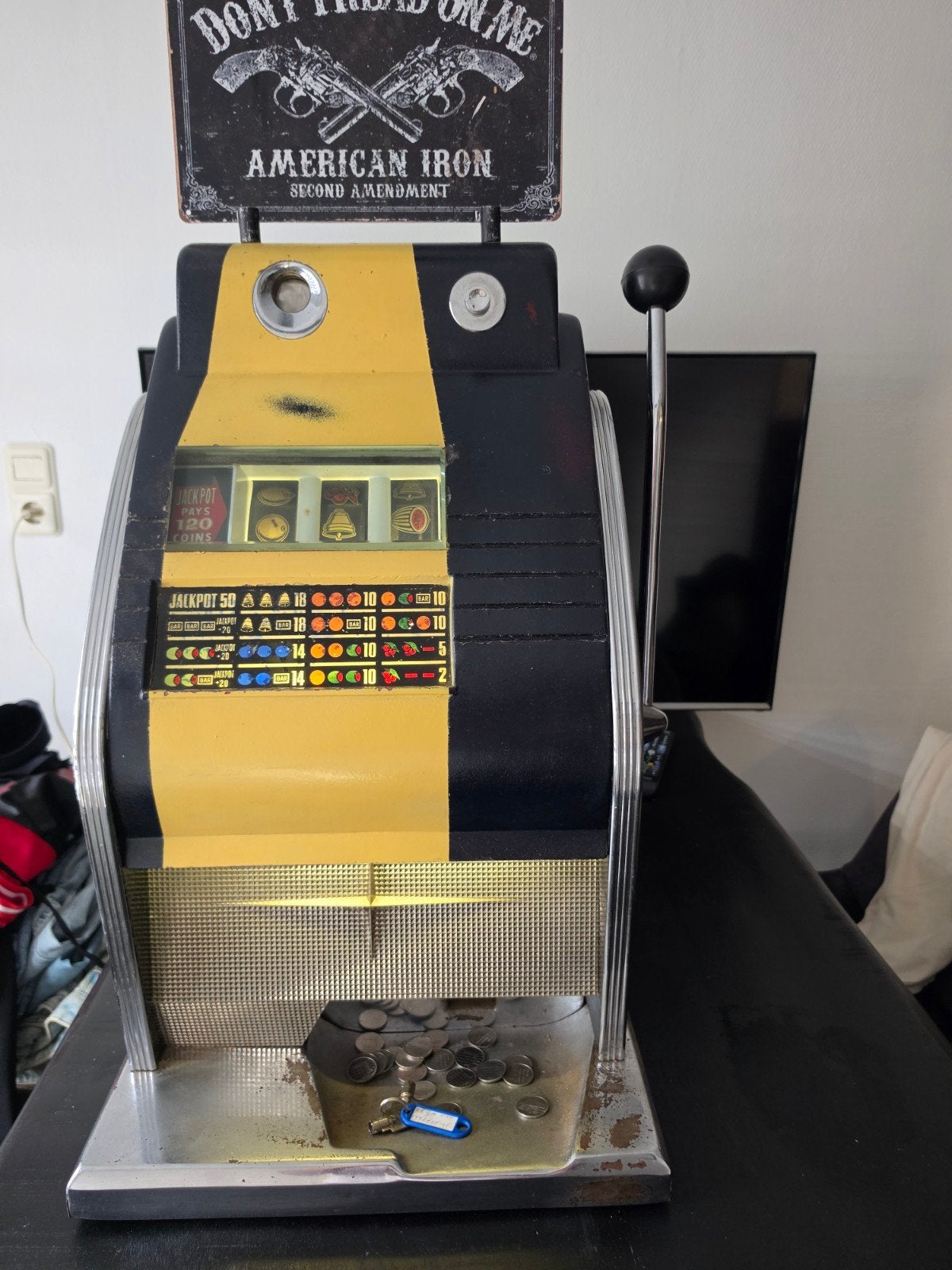 Vintage fruitautomaat - Decoratief item, Gulden, Ophalen, Gebruikt
