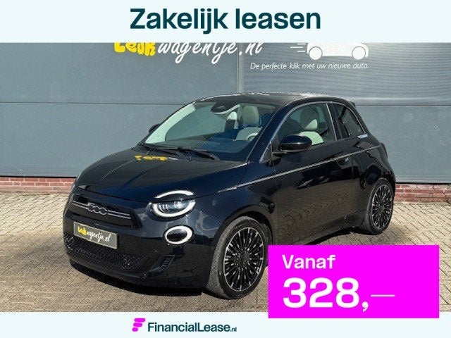 Fiat 500 e La Prima 42 kWh *pano *leer *carplay *camera *17, Dealer onderhouden, Gebruikt, 118 pk, 4 stoelen