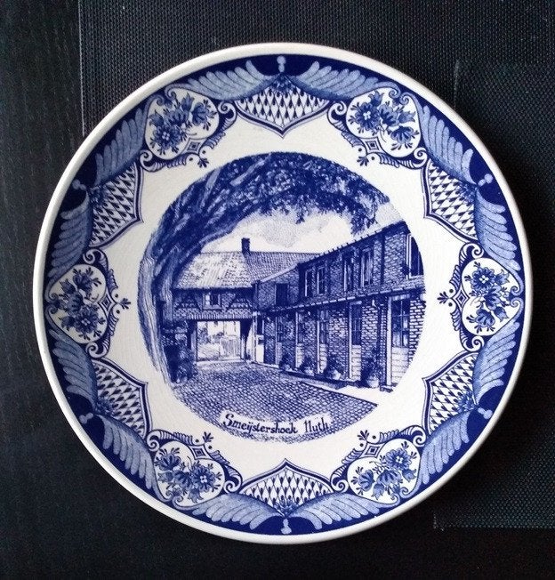 Wandbord Delfts blauw stijl Smeijstershoek Nuth 30cm, Antiek en Kunst, Antiek | Wandborden en Tegels, Ophalen of Verzenden