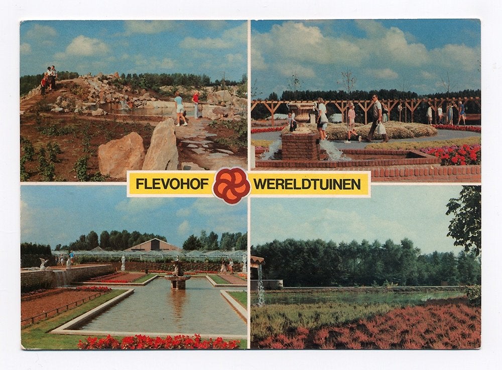 Flevohof Wereldtuinen fotokaart - Flevoland, Ophalen of Verzenden, 1960 tot 1980, Gelopen, Flevoland