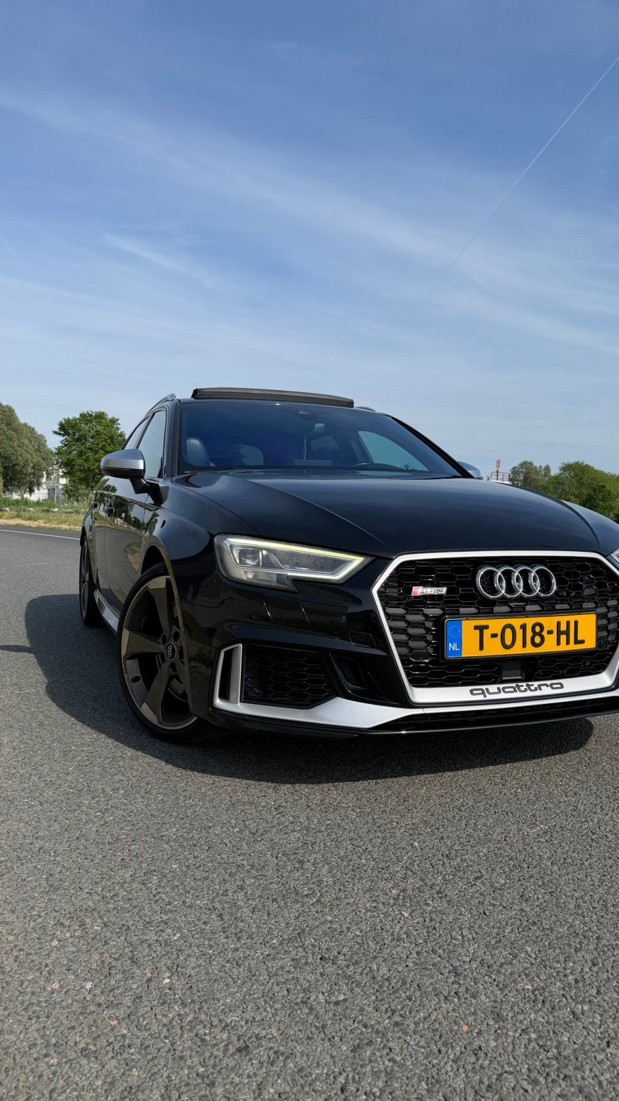 Audi RS3 2.5 Tfsi 400pk Quattro 2018, Auto's, Automaat, Parkeerassistent, Zwart, RS3